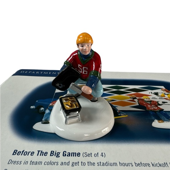 Department 56,NWT, Original Snow Village, “Bef The Big Game,4 Figurine Piece Set - Picture 4 of 6